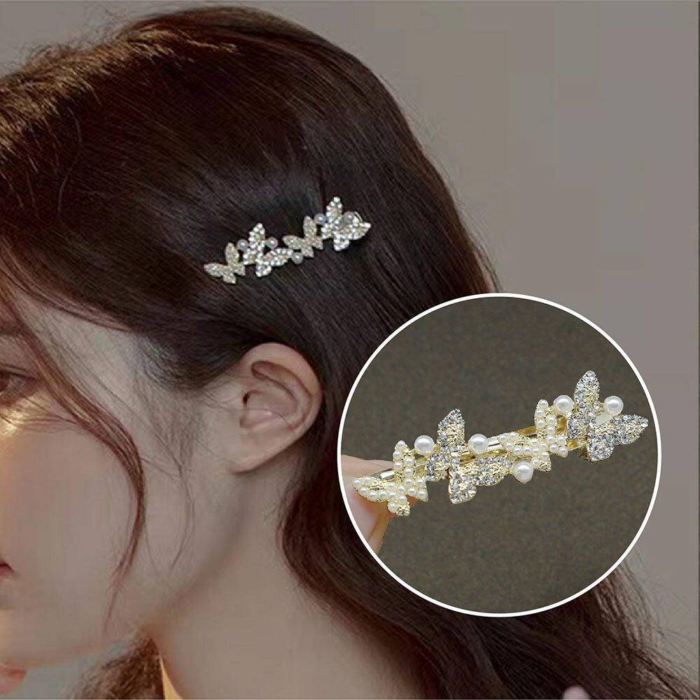 Rakuten - ヘアクリップ パール ヘアピン 一字型ピン ダッククリップ おしゃれ 髪留め キラキラ 髪飾り ヘアアクセサリー レディース 女の子 パーティ 入学式 卒業式 jtl003