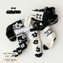BLACK&WHITE クラシック大人っぽい花柄とチェックのソックス ブラックカラーベージュ系 可愛らしいフラワーイラストがアクセント!映えるソックス5足セット...