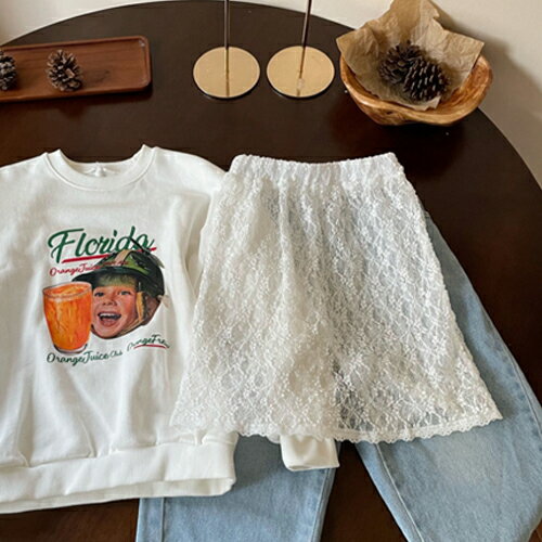 大人気 再入荷 いつものパンツの上に履くだけ！かわいい！お洒落女の子のコーデアイテム ポリエステルチュールスカート レース柄スカート ロング丈 重ね着コーデ大人ぽっいハーフ スカート フラワー柄 子供 ハーフスカート チュール キッズダンス 女の子ダンス robep0335 2