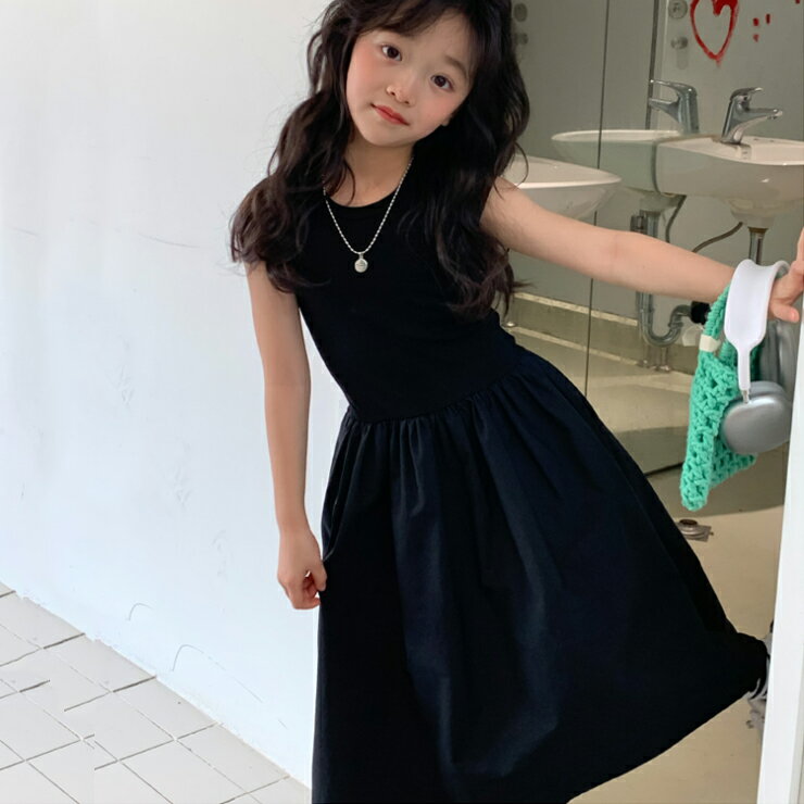 SIMPLEお洒落ドッキングワンピース可愛いカットソー切り替えワンピ 夏コーデにぴったりキャミワンピ 布帛生地 ロングワンピ コットン マキシワンピース キャミソールワンピース ナチュラルロングワンピース レイヤードワンピース 女の子ワンピース 23fw09 robeo0083 2