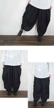 晩夏 初秋カラーで再登場!レーヨン 麻 ユルッと サルエル ロング パンツ到着後レビューでクーポン!レトロ ゆったり コクーン レーヨン リネン ナチュラル モード クロ ブラウン チャコール グレー カーキレディース ボトム ウエストゴム 大人カジュアル