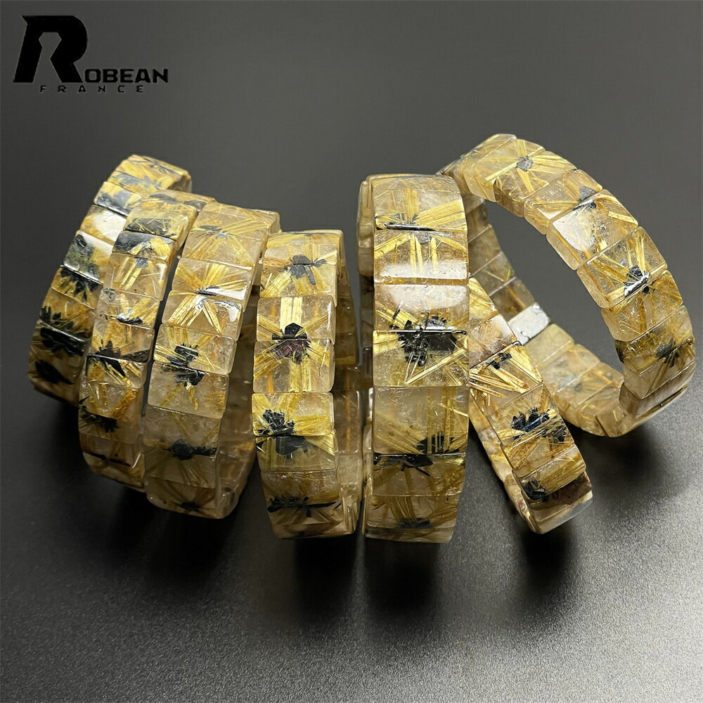 上級EU製 ★ROBEAN・太陽花タイチンルチルバングル★黄金針水晶 ゴールド パワーストーン アクセサリー ブレスレット ルチルクォーツ タイチンルチル 天然...