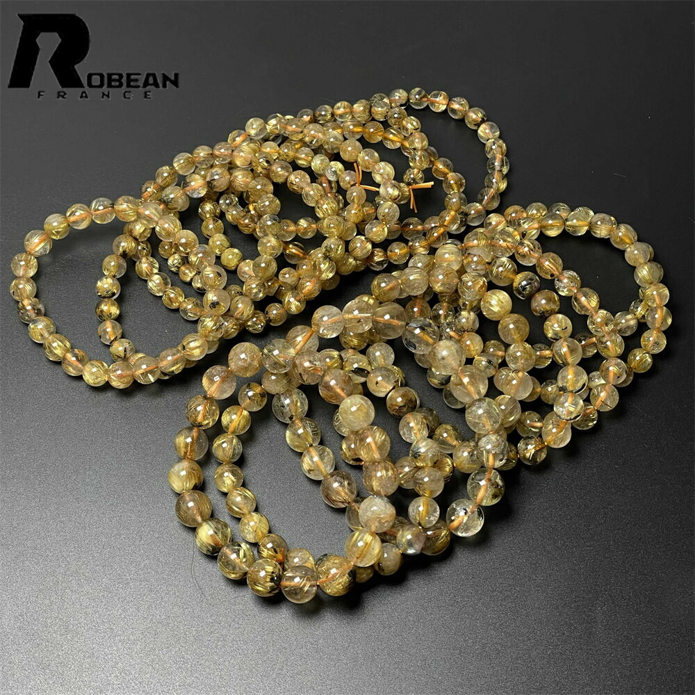 上品 EU製★ROBEAN・太陽花タイチンルチル★黄金針水晶 金運 開運 ゴールド ブレスレット パワーストーン アクセサリー 天然石 原石 貴重 高級 上品 ...