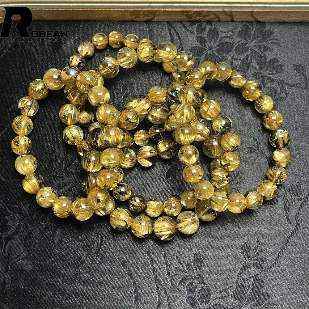 上品 EU製 ★ROBEAN・太陽花タイチンルチル★黄金針水晶 金運 開運 ゴールド ブレスレット パワーストーン ルチルクォーツ アクセサリー 天然石 原石 ...