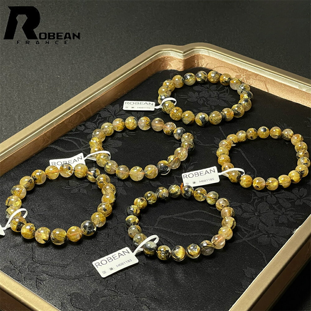 綺麗 EU製 ★ROBEAN・太陽花タイチンルチル★黄金針水晶 金運 開運 ゴールド ブレスレット パワーストーン ルチルクォーツ アクセサリー 天然石 原石 ...