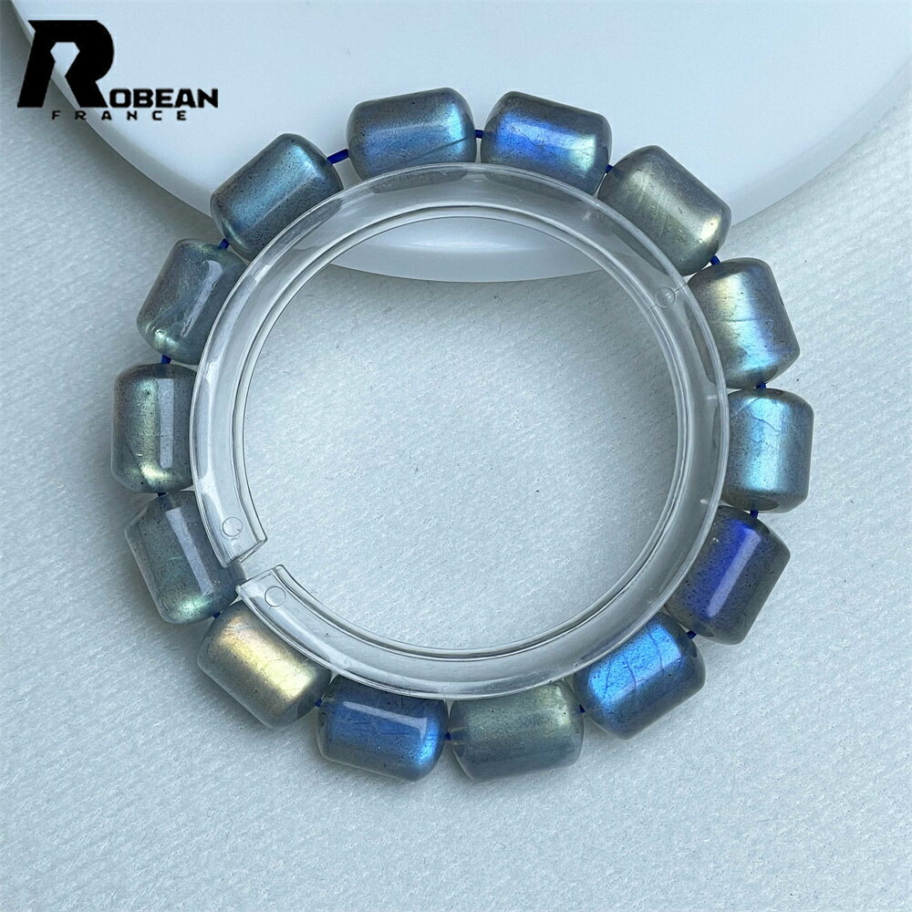 綺麗 EU製 ★ROBEAN・レインボーラブラドライト★天珠型ブレス パワーストーン アクセサリー 幸運 浄化 プレゼント ギフト きれいめ 幸運 贈り物 13...