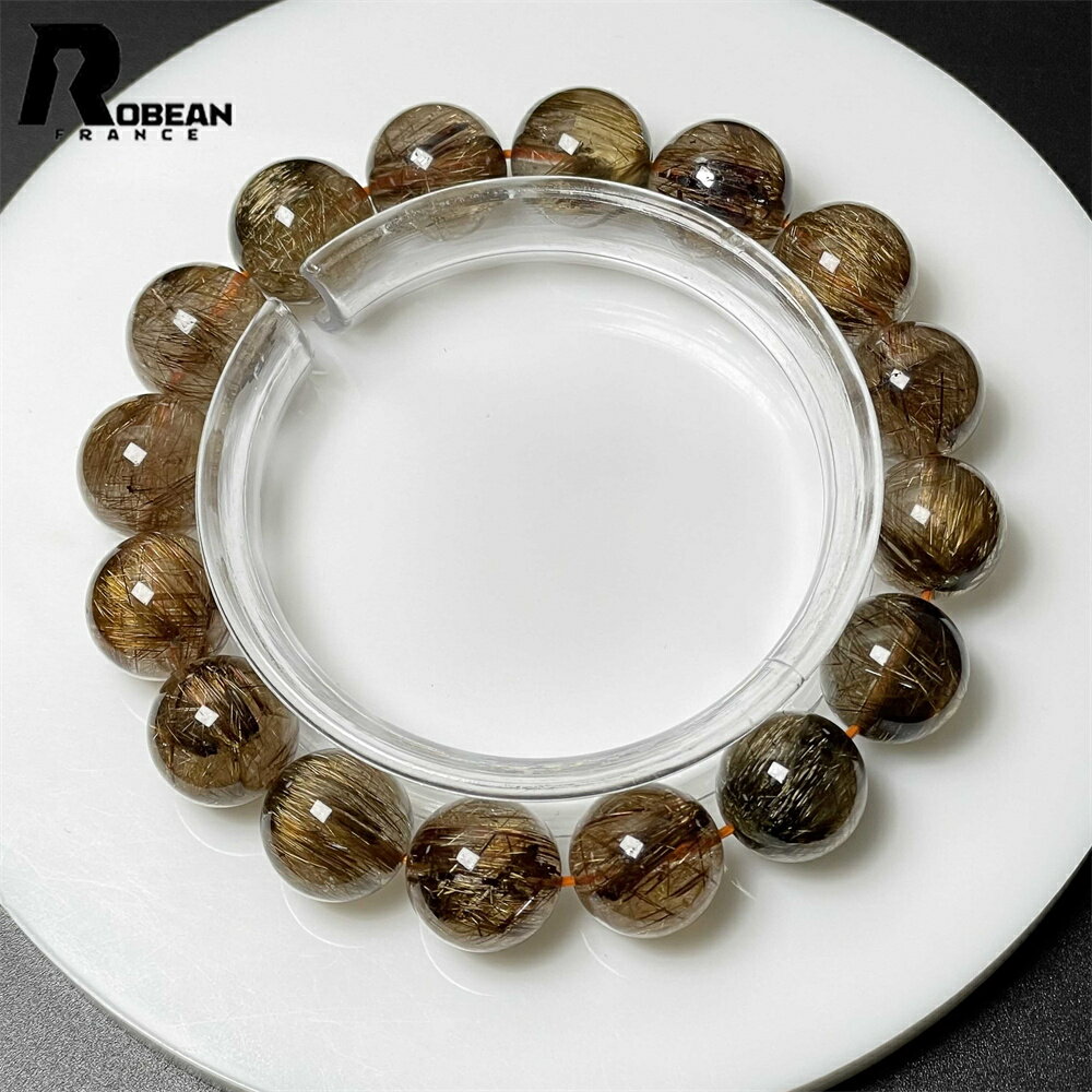 逸品 EU製 ★ROBEAN・猫目銅髪ルチルクォーツ★ブレスレット パワーストーン 天然石 綺麗 金運 お守り レゼント ギフト きれいめ 幸運 贈り物 12....