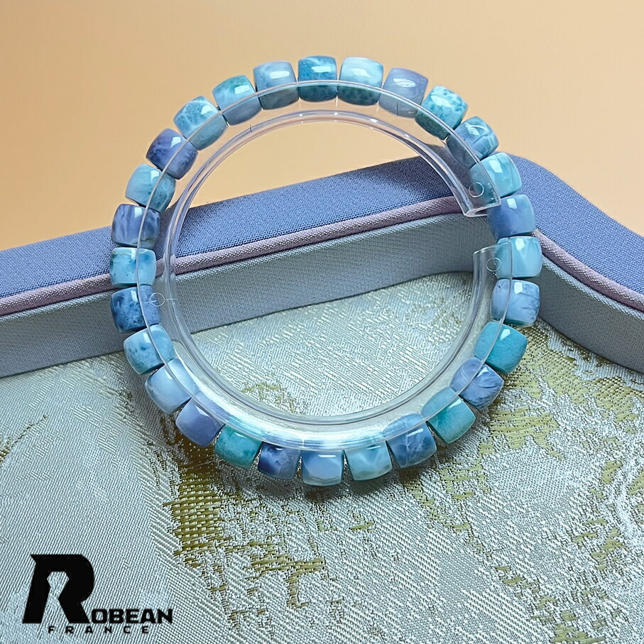 綺麗 EU製★ROBEAN・ドミニカ共和国産のパープルラリマー★天珠型ブレス パワーストーン 天然石 開運 金運 ギフト きれいめ 幸運 贈り物 7.3*6.3...