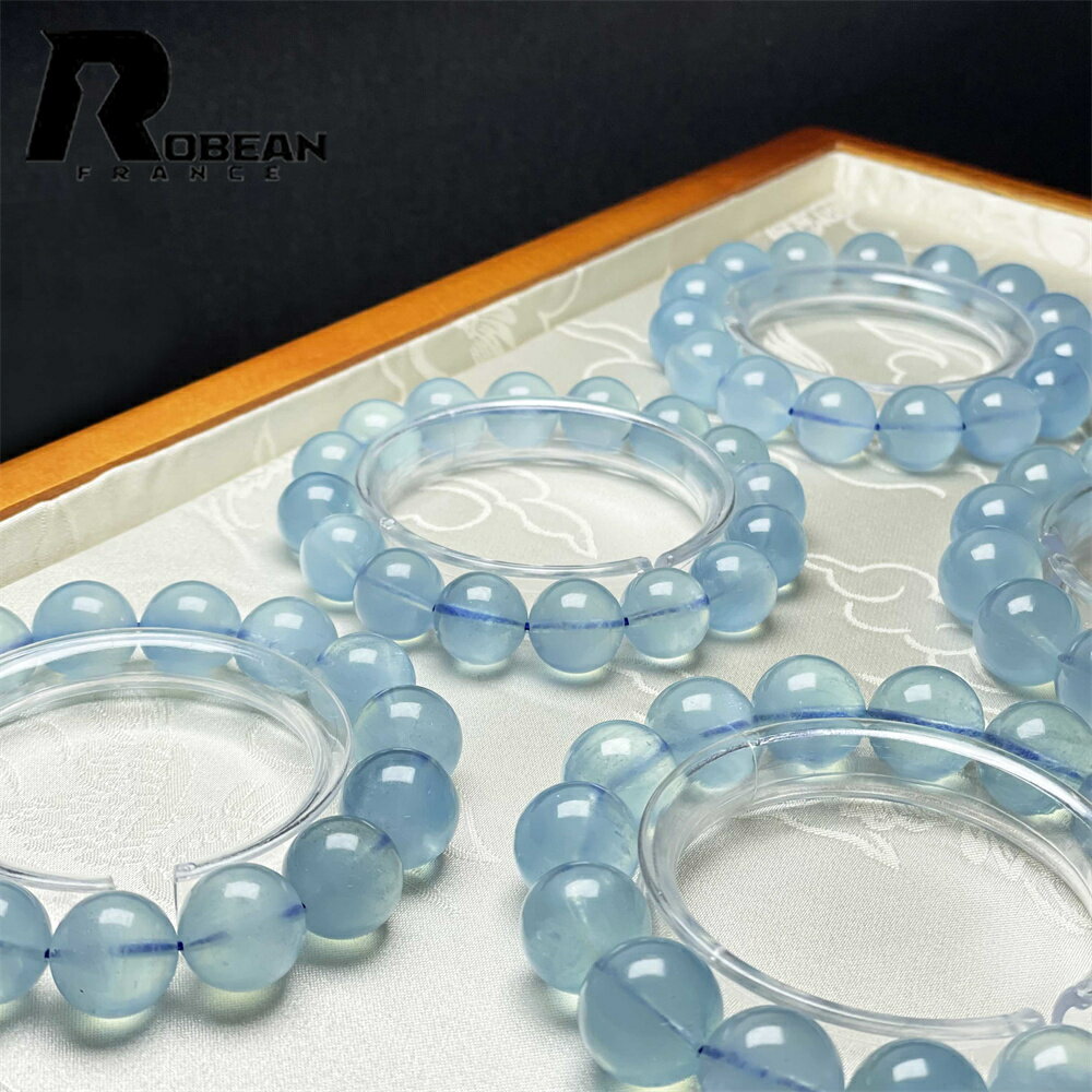 高級 EU製★ROBEAN・ブルーアクアマリン★パワーストーン ブレスレット 天然石 原石 綺麗 お守り アクセサリー 天然石 原石 貴重 高級 上品 綺麗 幸...