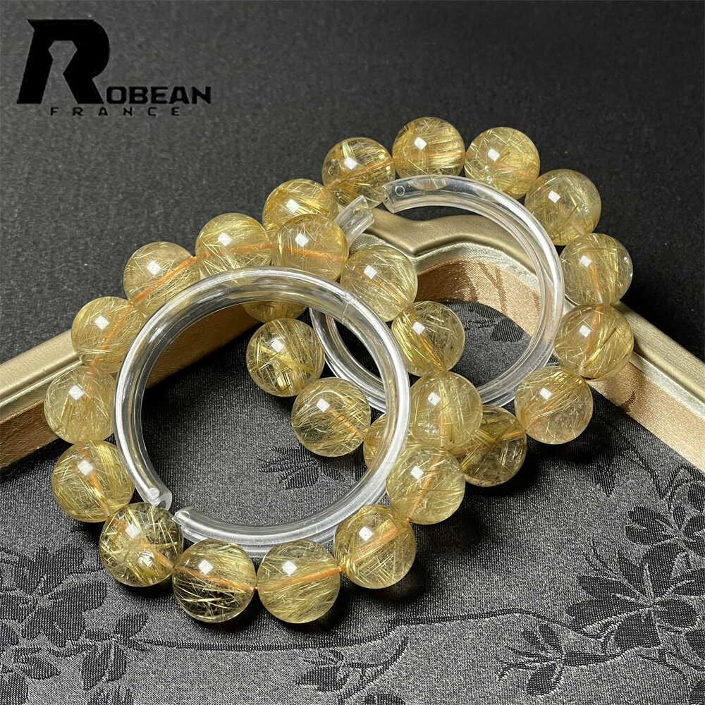 綺麗 EU製 ★ROBEAN・極!極満針ルチルクォーツ★ブレスレット パワーストーン 天然石 綺麗 金運 お守り アクセサリー 幸運 開運 浄化 原石 貴重 高...