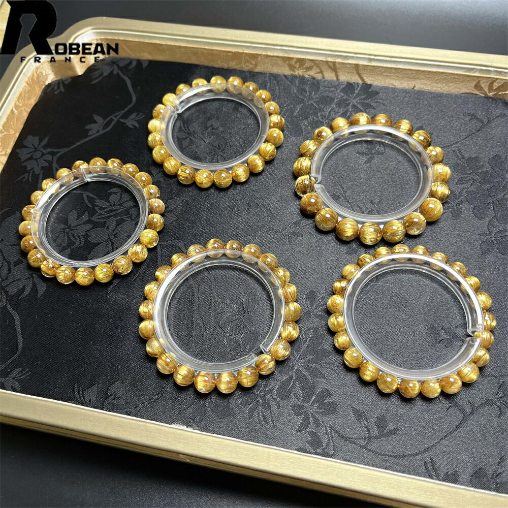 上品 EU製 ★ROBEAN・猫目銅髪ルチルクォーツ★ブレスレット パワーストーン 天然石 綺麗 金運 お守り アクセサリー 幸運 開運 浄化 原石 貴重 高級...