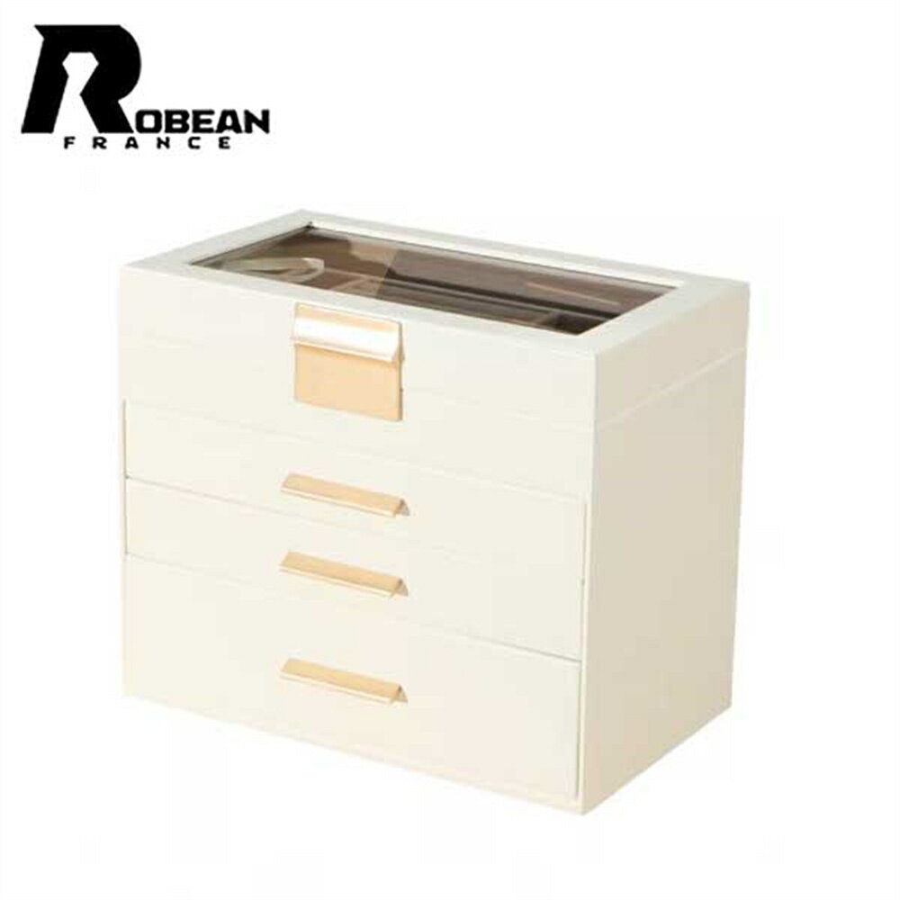 Rakuten - 【大容量PUレザー仕様】★ROBEAN★大容量PUレザー仕様｜アクセサリー収納ケース｜ネックレス リング ピアス イヤリング 対応｜酸化防止・整理整頓に最適｜上品で精緻なデザイン ギフトボックス｜誕生日 記念日 プレゼント用 おしゃれ レディース収納箱