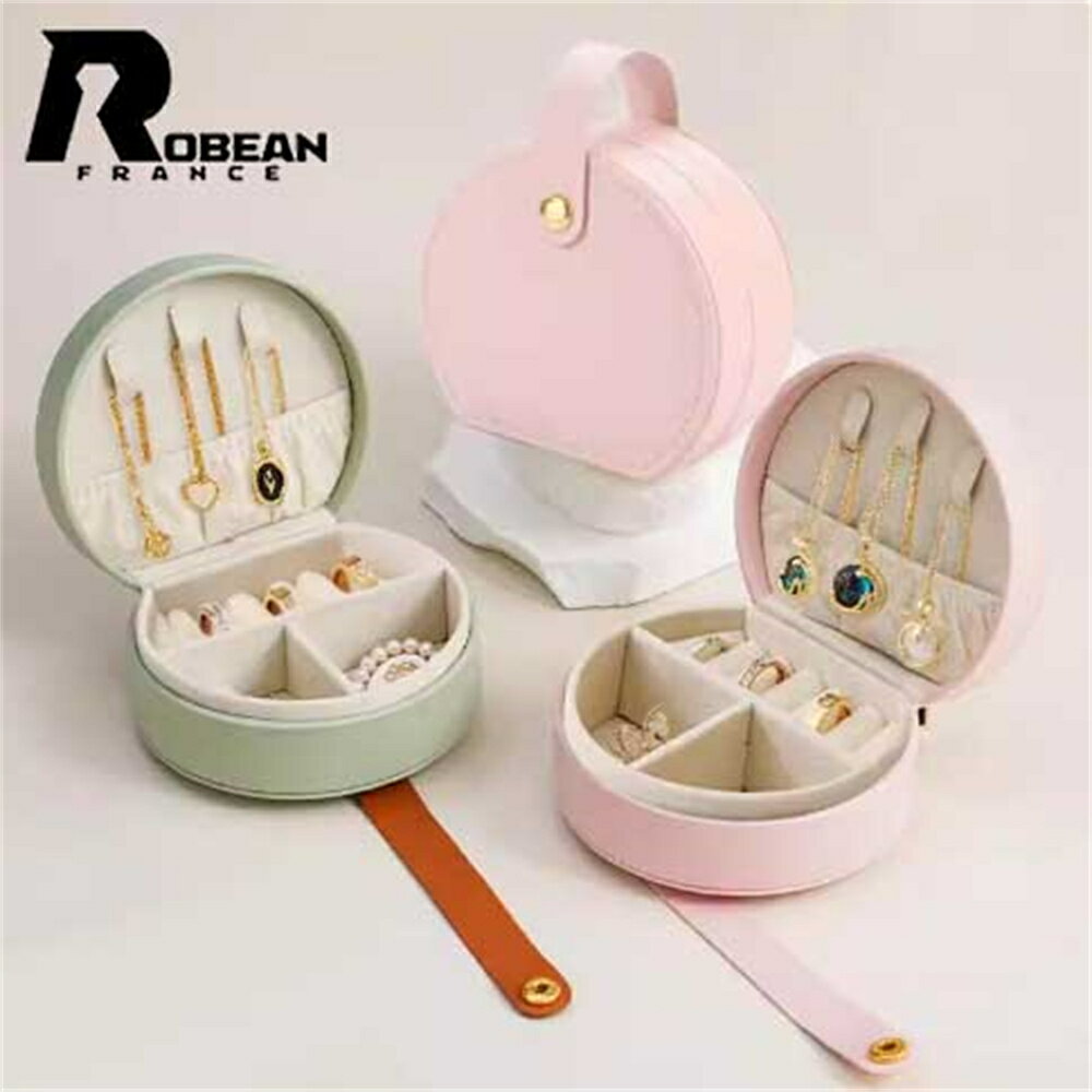 【携帯用ジュエリーボックス】★ROBEAN★ミニサイズで精緻なデザイン｜ピアス イヤリング ネックレス リング ブレスレット対応｜アクセサリー収納ケース 小型 軽量 持ち運び便利｜旅行 出張 デイリー使い 整理整頓 おしゃれ レディース小物入れ ギフトにもおすすめ