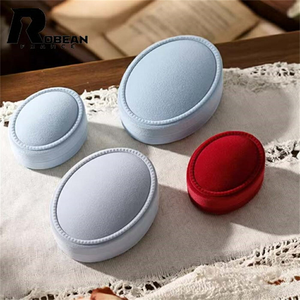 Rakuten - 【植毛ジュエリーボックス】★ROBEAN★精緻なペンダント収納ケース｜高級感あふれるラウンド型ベルベット仕様｜リング・ネックレス・イヤリング対応｜アクセサリー整理整頓用 ギフトボックス｜プレゼント用 誕生日 記念日 プロポーズ｜おしゃれ 上品 レディース収納ケース