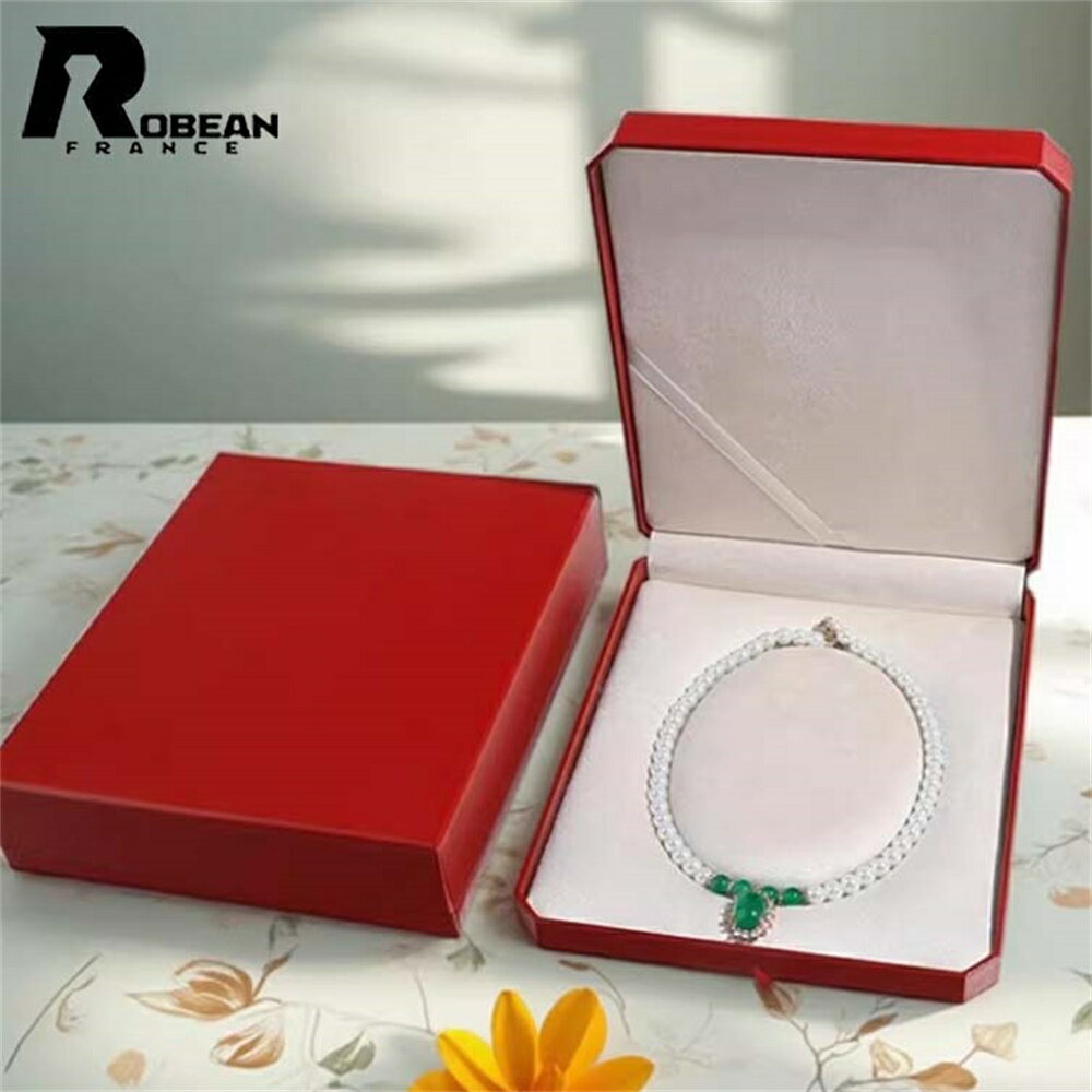 【高級パールネックレスボックス】★ROBEAN★ジュエリー収納＆ギフトケース｜ネックレス ブレスレット ピアス リング対応｜上品で精緻なデザイン 高見え アクセサリー保管用｜誕生日 記念日 結婚祝い プレゼント用｜おしゃれ レディースジュエリーボックス