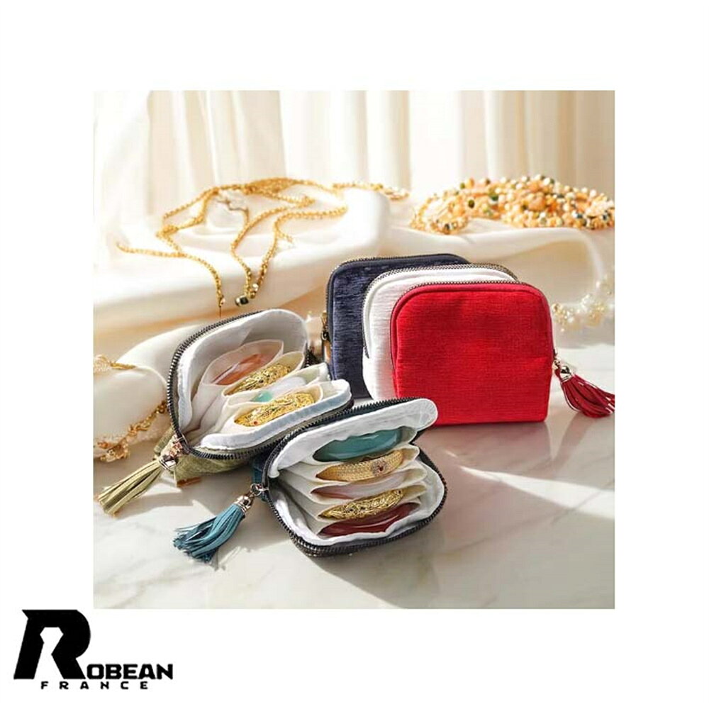 Rakuten - 【クリスタルジュエリーポーチ】★ROBEAN★高級感あふれる上品デザイン 出張・旅行用 携帯便利 文玩手串・アクセサリー収納バッグ リング・ネックレス・ピアス対応 小物整理ケース 軽量 コンパクト レディース ギフト最適 おしゃれで実用的なジュエリーバッグ