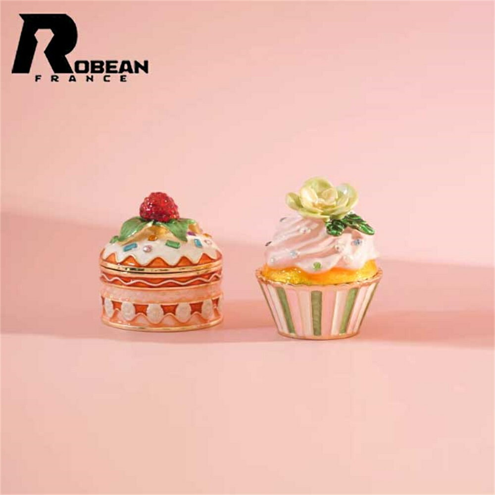 【かわいい紙カップケーキモチーフ 】★ROBEAN★ ジュエリーボックス ストロベリー小ケーキデザイン アクセサリー収納ケース ピアス イヤリング リング ネックレス 小物整理 コンパクト 高級感 おしゃれ ミニトラベルジュエリーケース 指輪収納 プレゼント ギフト