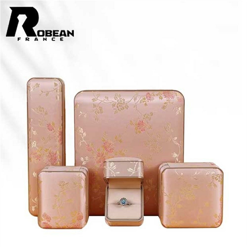【高級シルクサテン】★ROBEAN★精緻な錦織デザイン 宝石収納ケース 翡翠リング ネックレス ペンダント ブレスレット バングル対応 アクセサリー保管ボックス 上品ジュエリーギフトボックス 高級感 おしゃれ 指輪ケース 首飾り収納 プレゼント用包装ケース 記念日