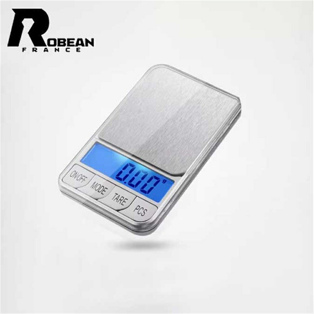 Rakuten - 【高精度0.01g対応】★ROBEAN★電子秤 電池式 デジタルスケール 宝石用 貴金属測定 金 銀 プラチナ ダイヤモンド ジュエリー用 計量器 小型 軽量 コンパクト プロ仕様 3種類単位切替 高感度センサー搭載 バックライト表示 収納ケース付き