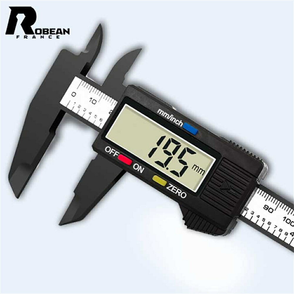 Rakuten - 【カーボンファイバー製デジタルノギス】★ROBEAN★ 0-150mm測定範囲 ジュエリー用 精密計測 宝石 ダイヤモンド ルース 天然石 ゴールド シルバー プラチナ アクセサリーパーツ サイズ測定 内径 外径 厚み 深さ測定対応 軽量 大画面LCD表示 宝飾加工 修理 鑑定用 業務用