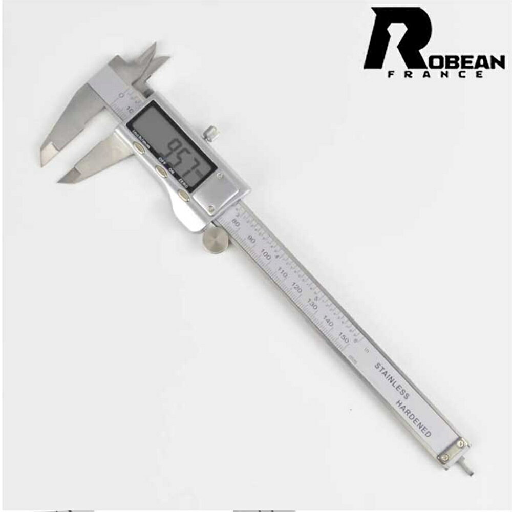 樂天商城 - 【ステンレス製デジタルノギス】★ROBEAN★ 高精度 0-150mm/0.01mm 分解能 大画面 LCD表示 外径 内径 深さ測定対応 電子キャリパー 精密測定 DIY 工具 ジュエリー 宝飾品 アクセサリー 加工 修理 業務用 ポータブル 測定器 プロ仕様 多単位切替