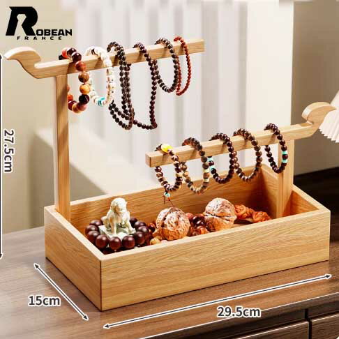 Rakuten - 【レトロ風】★ROBEAN★ジュエリースタンド 家庭用アクセサリー収納ラック ブレスレット・水晶手串展示スタンド ネックレス・腕時計掛けラック 文玩コレクションディスプレイラック 卓上アクセサリー整理スタンド おしゃれ復古風