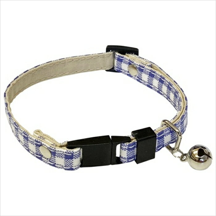 【最大2000円OFFクーポン配布中】 ブルーミー はずれるネコ首輪 スタンダード ギンガム ブルー 【メール便可】