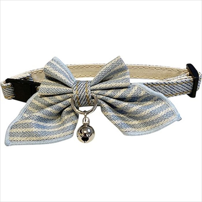 ブルーミー はずれるネコ首輪 バタフライリボン デニムライトブルー 【メール便可】