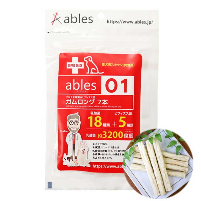 Rakuten - 国泰ジャパン ables 01 マルチ乳酸菌＆ビフィズス菌ガム ロング7本 （犬用おやつ）