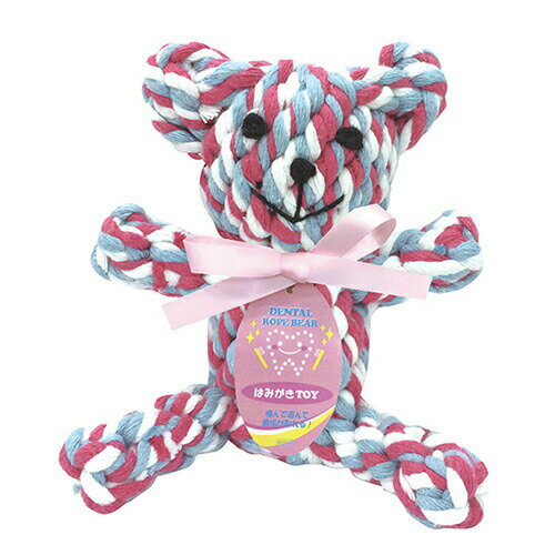 特徴 ●ロープを編んだデンタルロープペットトイなので、噛み心地バツグンです。 ●ぬいぐるみとしても人気のあるクマの形で見た目にとってもキュートです。 ●はみがきトイですので遊びながら、はみがきもできちゃう優れものです。 ■サイズ：（約）幅1...