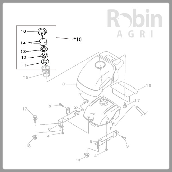 【ラビット/Rabbit】管理機 耕うん機 純正 部品 燃料タンクキャップ Assy [27610253000][27610253001][フューエルタンクキャップ][ロビン ラーニー マキタ Robin Ranee makita][Z-3] 2