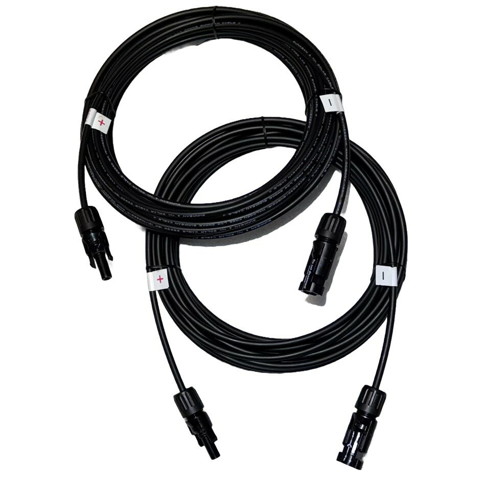 太陽光発電 ソーラー 延長ケーブル 5m 10m 20m 30m 40m 2本セット 両端MC4付最大30A H1Z2Z2 EN 4sq 1500V