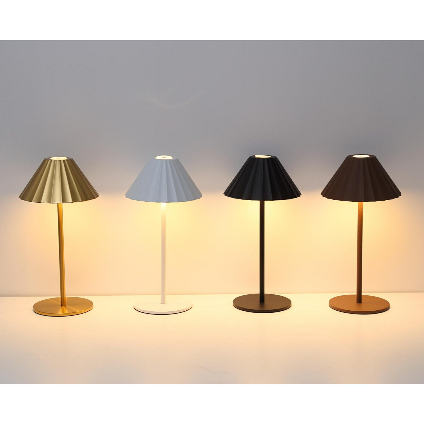 テーブルランプ 3段階調色 無段階調光 ナイトライト 充電式 ゴールド ホワイト ブラック ブロンズ