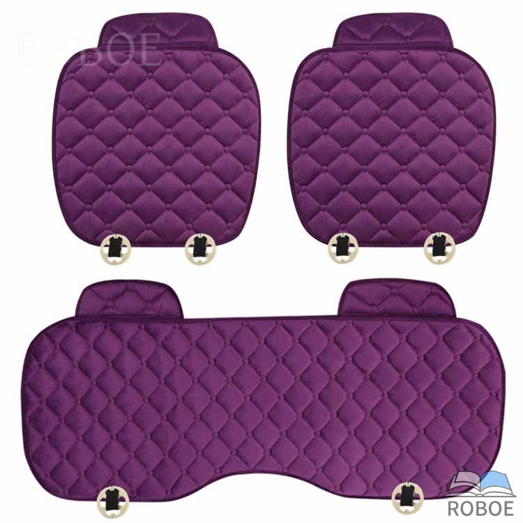 Rakuten - 車 シートクッション 3点セット シートカバー 後部座席 前席 車用 シートクッション 防寒 起毛 カーシートカバー キルティング カーシ