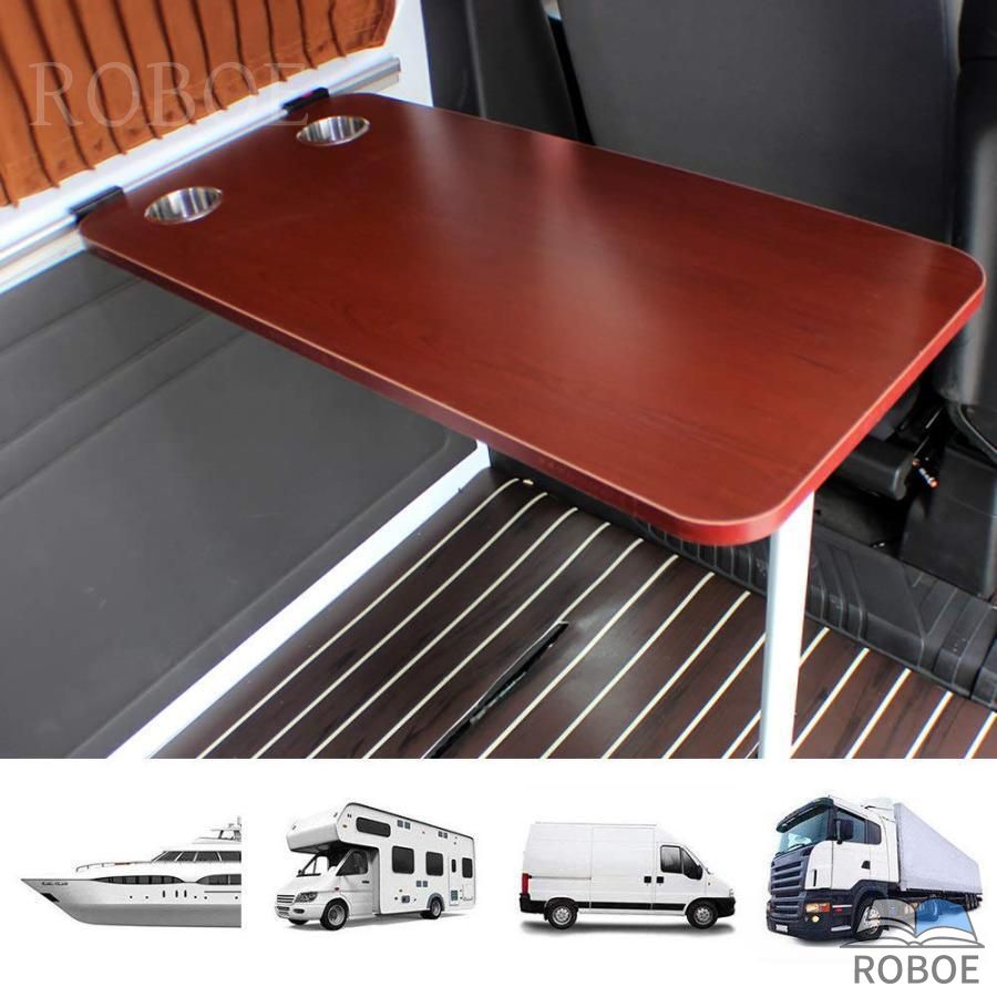 Rakuten - キャンピングカー用のダイニングテーブル、2カップスロット付き丸型RVテーブル、キャンピングカー、ボート、キャラバン、バン、キャンピ