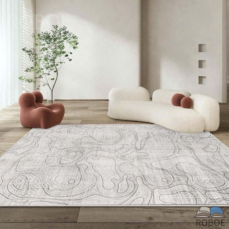 洗える ラグ 北欧 カーペット プリント 防ダニ ラグマット 滑り止め付 マット 夏 冬 ホットカーペット対応 ライン柄 ウォッシャブル 抽