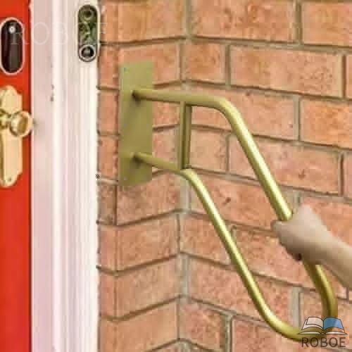 樂天商城 - 屋外ステップ用手すり階段の手すり手すり 階段用59cm手すり外壁手すり、滑り止め1-3ステップグラブバー、黒鉄手すりキットヴィラロフト