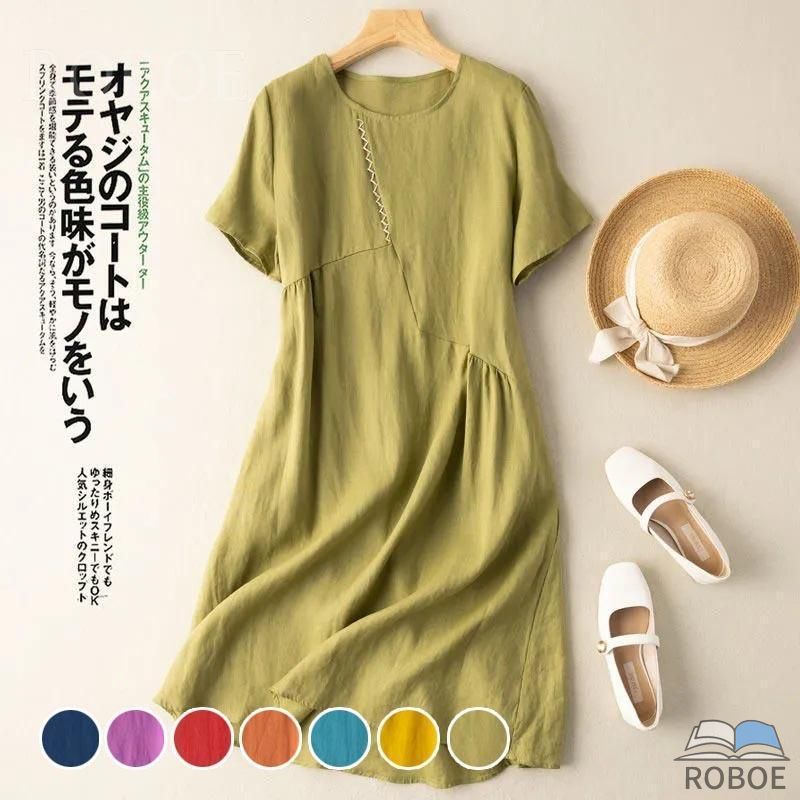 樂天商城 - ワンピース 汗染み防止 春 春服 レディース 母の日 ワンピ ロング 綿麻 大きいサイズ ゆったり ズーティー 汗しみない マキシワンピース