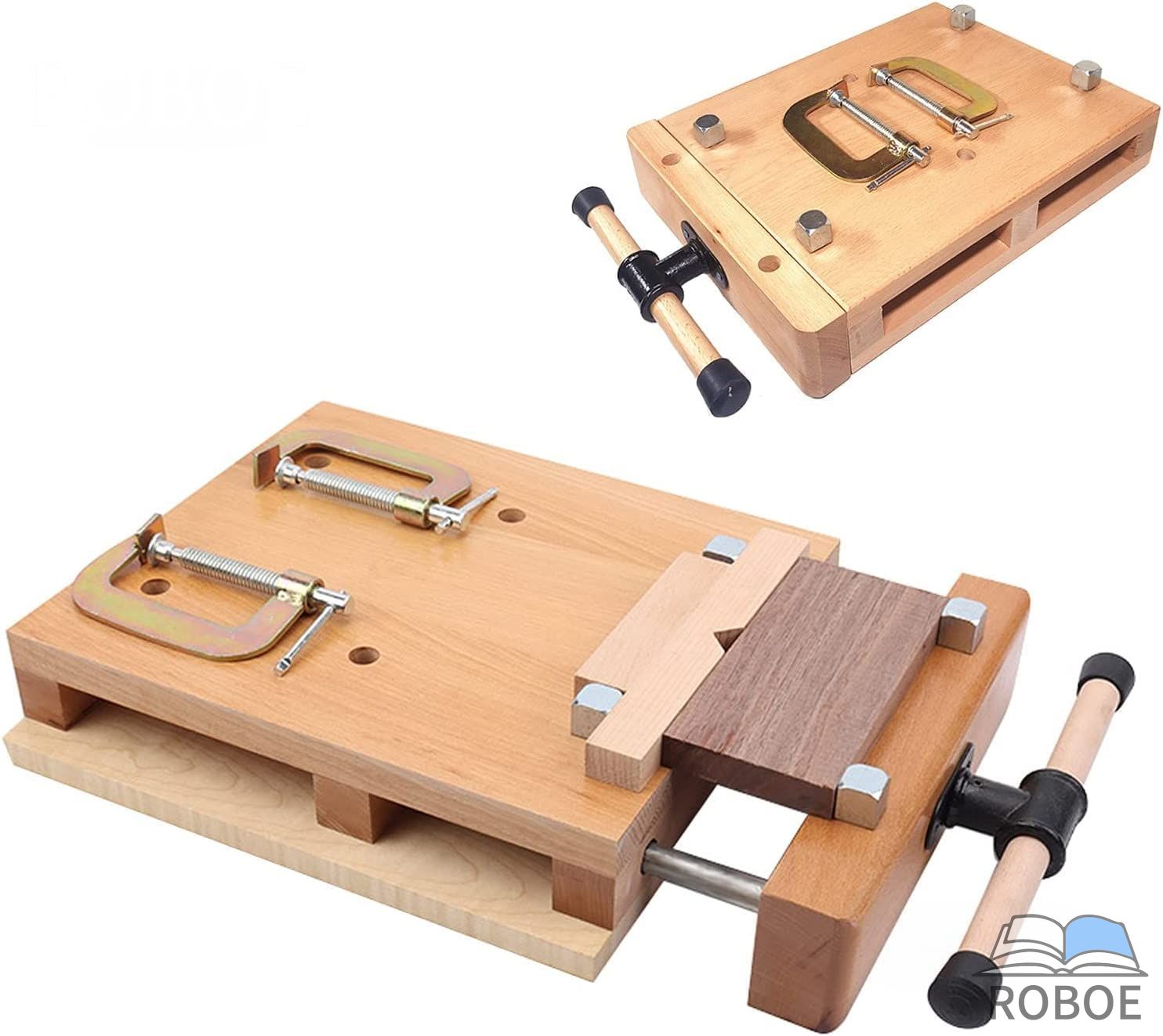 Rakuten - 作業台 diy 木工 万力 クランプ 木工 バイス 無垢材 卓上 万力 深型 500mm、バイスプライヤー 木工 クランプ、調整可能 切削 研磨 切断