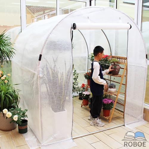 Rakuten - 屋外温室 温室 ビニールハウス ガーデニング温室 簡易温室 家庭用 ビニールハウス 花園温室 冬断熱花小屋温室温室スケルトン家庭用バル