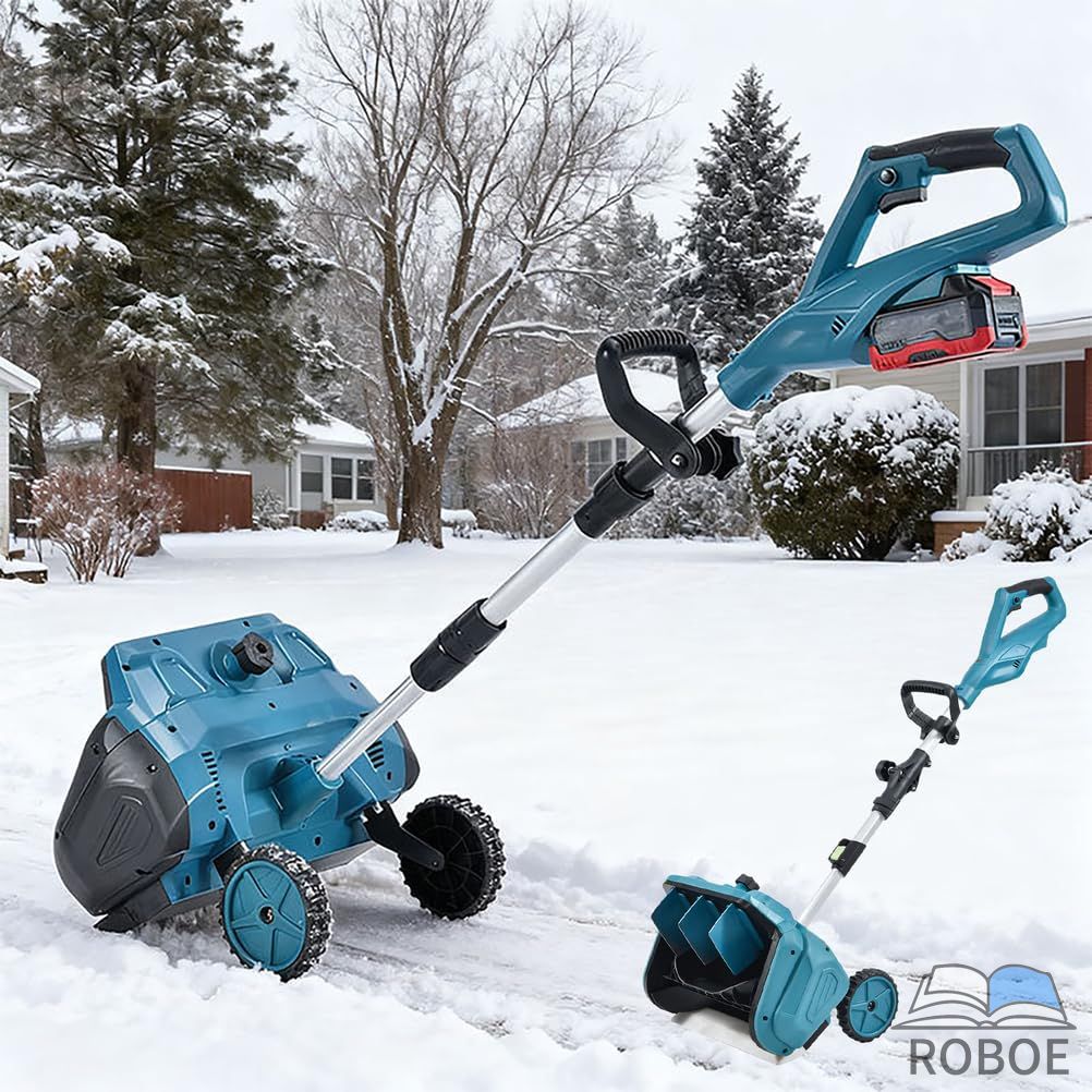 電動除雪機 電動スノーショベル バッテリー式 コードレス除雪スコップ 3方向調整 静音 オイルフリー設計 除雪幅40cm ハンドル付き伸縮