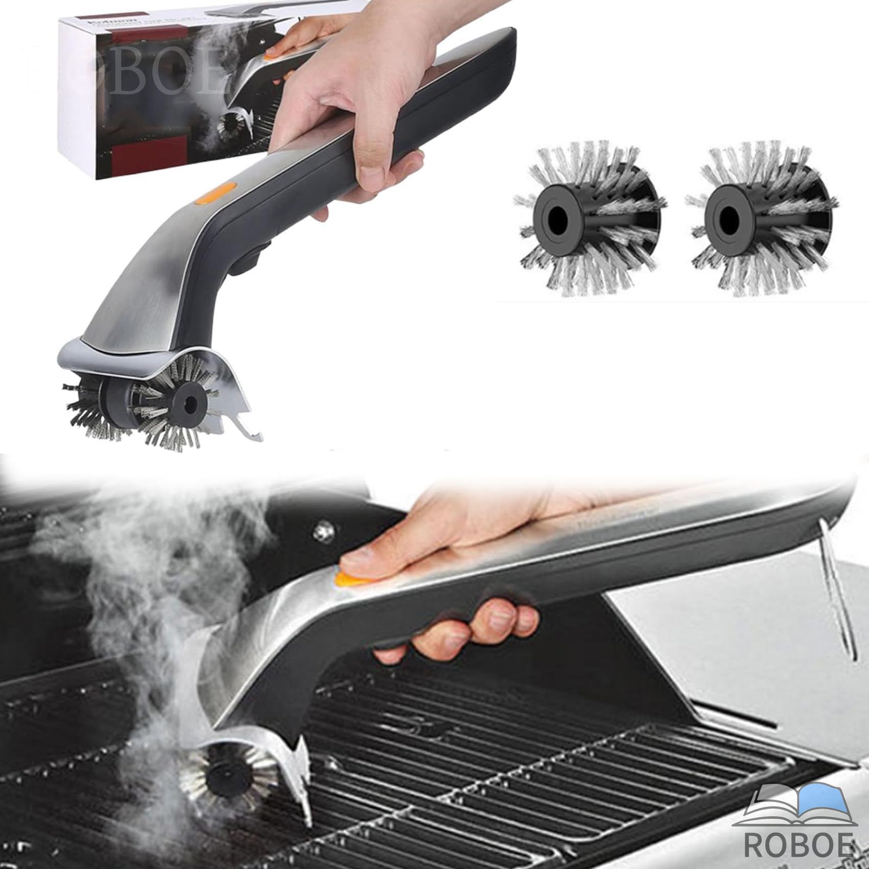 樂天商城 - バーベキュー ブラシ 電動グリルブラシ こげとり ブラシ 網?鉄板用ブラシ コードレス BBQクリーニングブラシ グリルクリーナーブラシ ポ