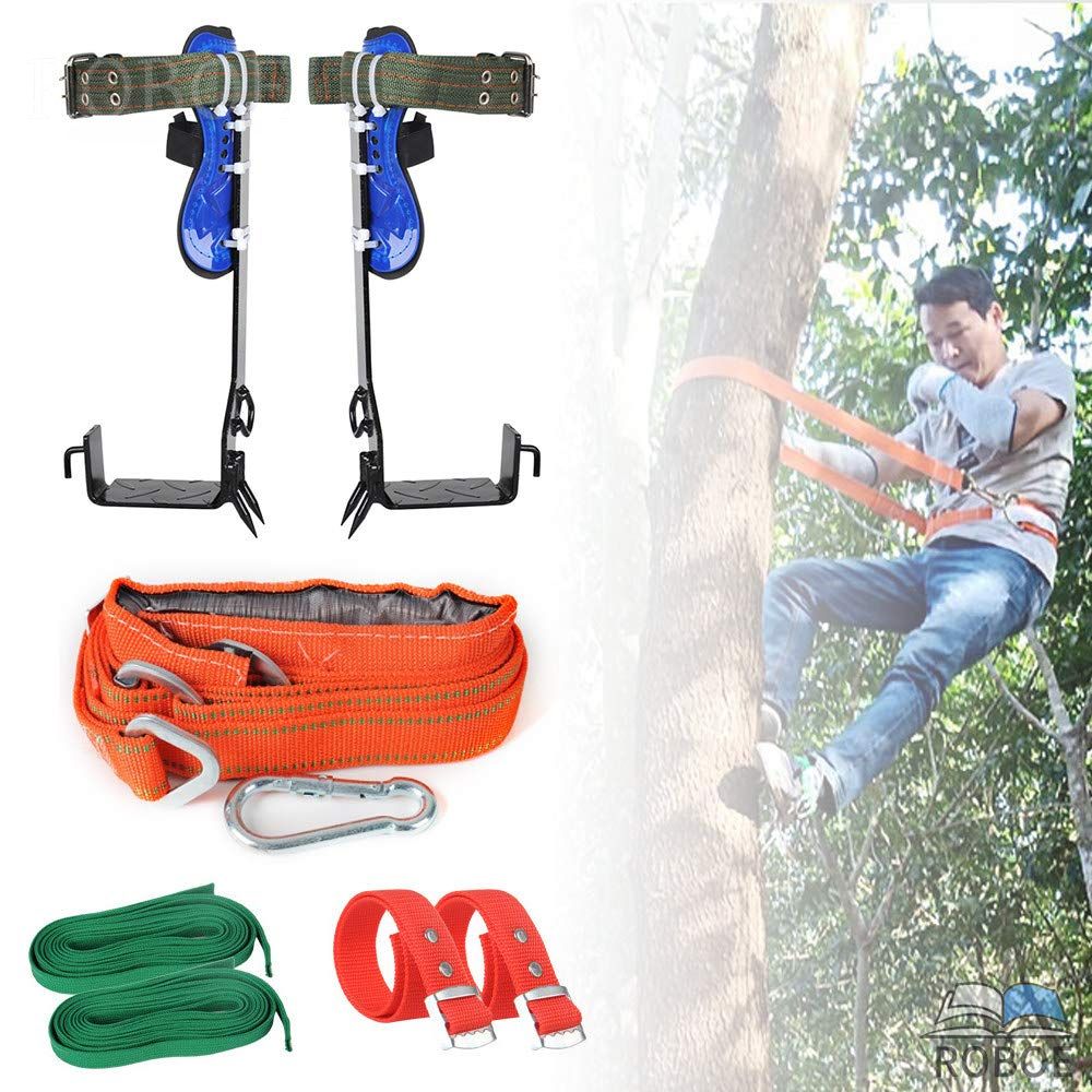 樂天商城 - 木登り器 昇柱器 木登り道具 極登山スパイク 、ツリークライミングツール、滑り止めクライミングツリースパイクシートベルト付き、木仕
