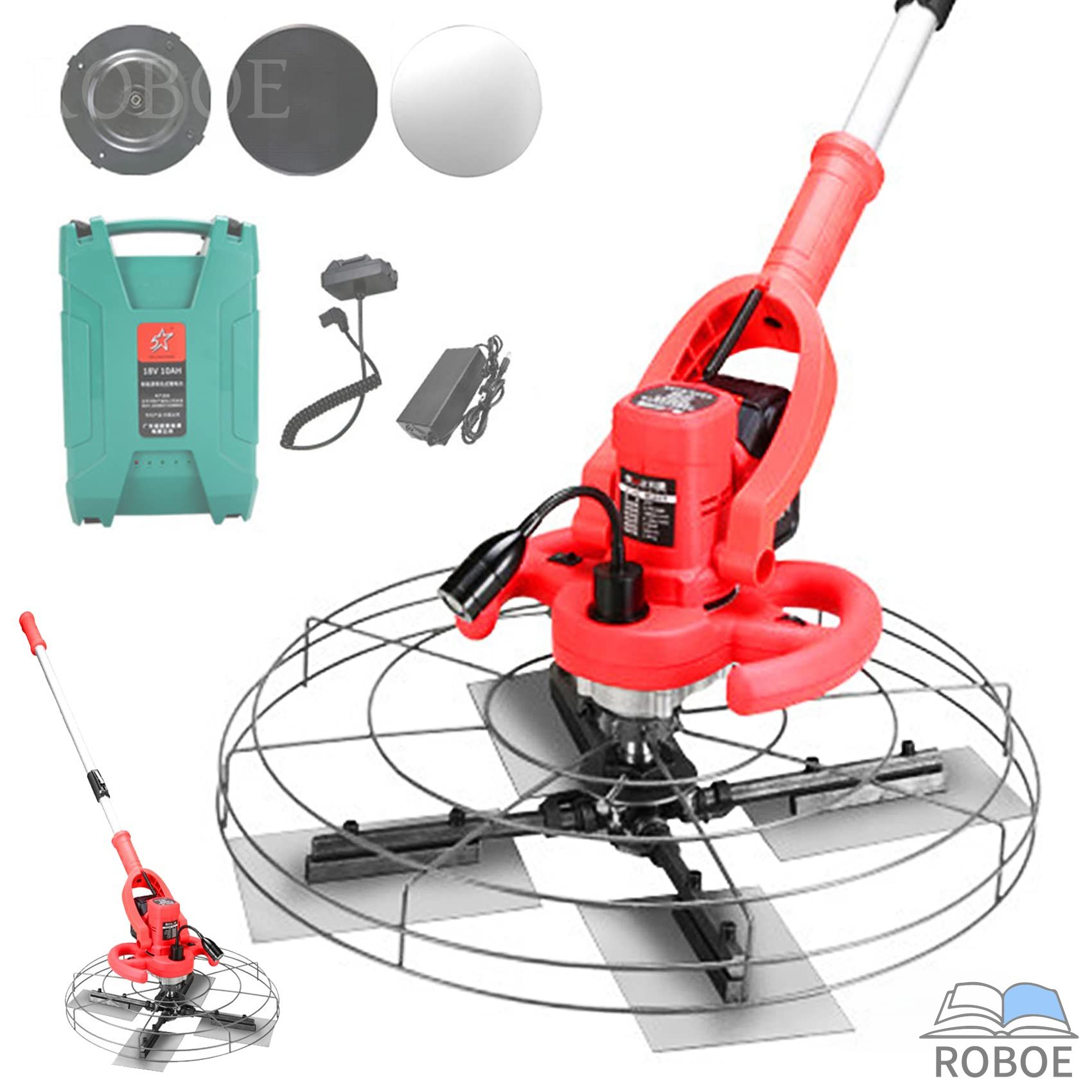 樂天商城 - 電気サンダー セメント ポリッシャー モルタル コードレス コンクリート研磨機 ハンドヘルド乾式壁サンダ パワートロウェル 4枚羽 機械