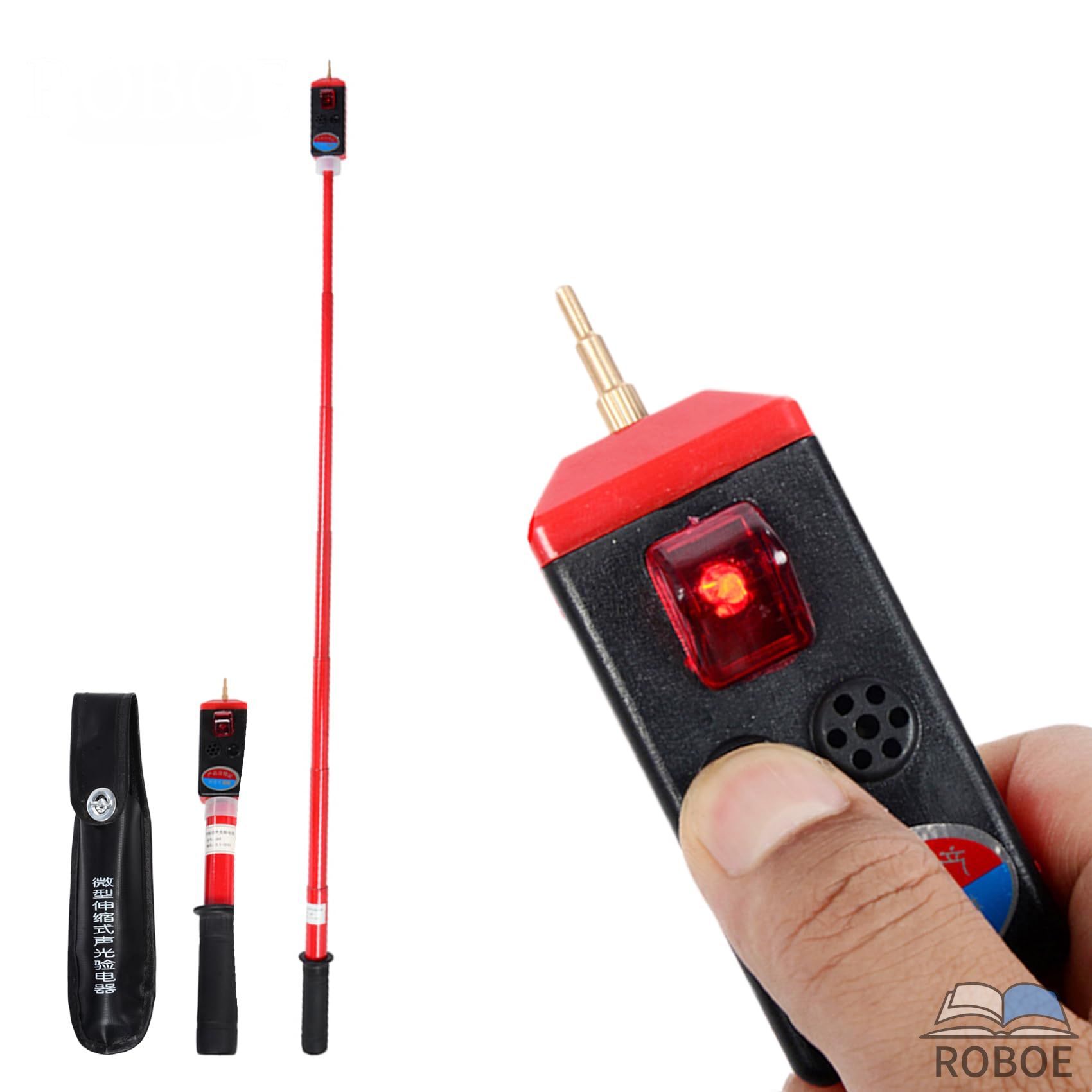 Rakuten - 高圧検電器 伸縮式 検電器 低圧検電器 音響発光式検電器 0.1-10KV 高低圧 交流専用 電圧検出器 検電テスター 誘導線断線検知器 ブザー