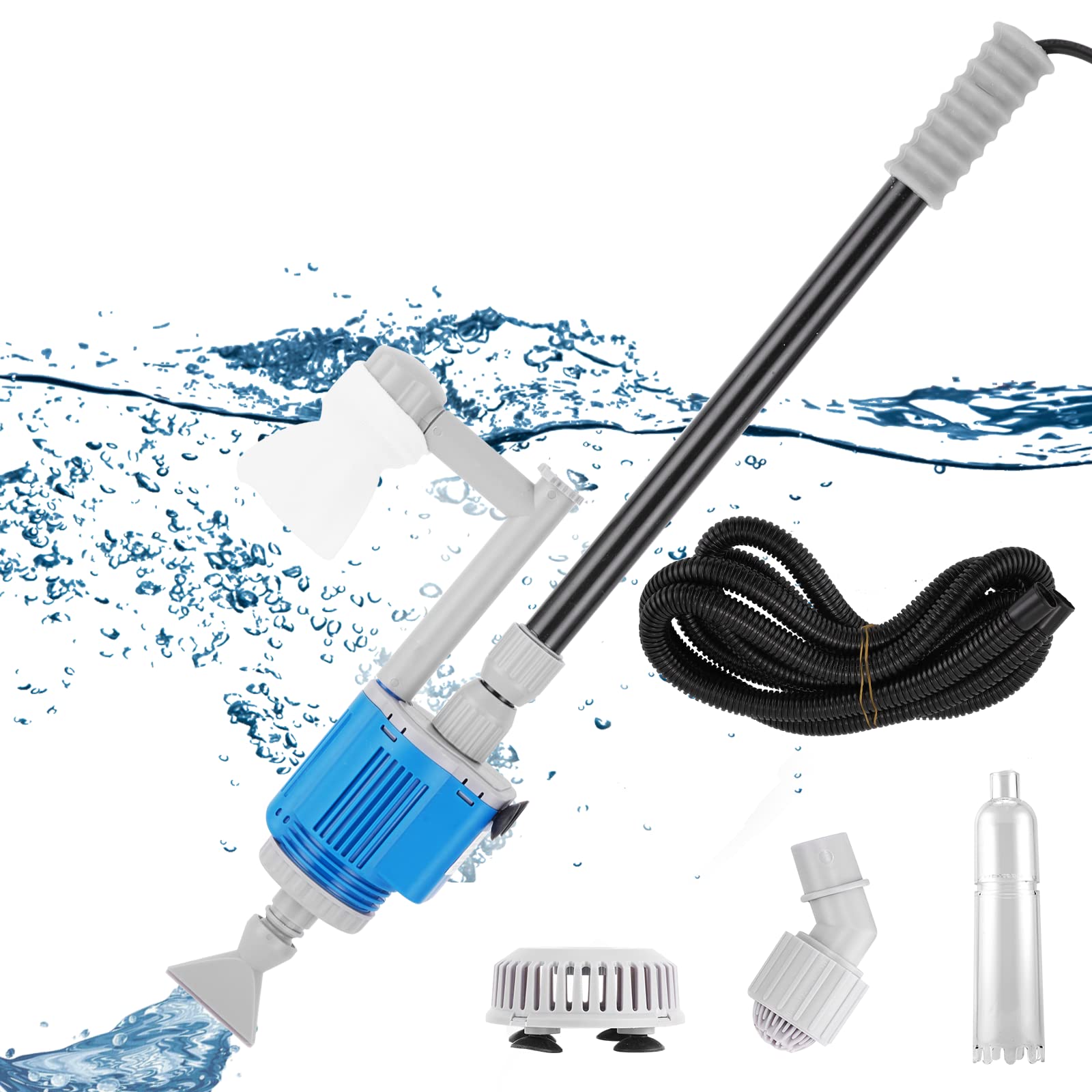 Rakuten - 水槽水換え 掃除ポンプ 水交換 水槽クリーナー28W 底砂 砂利掃除 揚程1.5m 長さ調節可能 ろ過 コケ取り 藻類 汚れ 魚糞 清潔 水に酸素