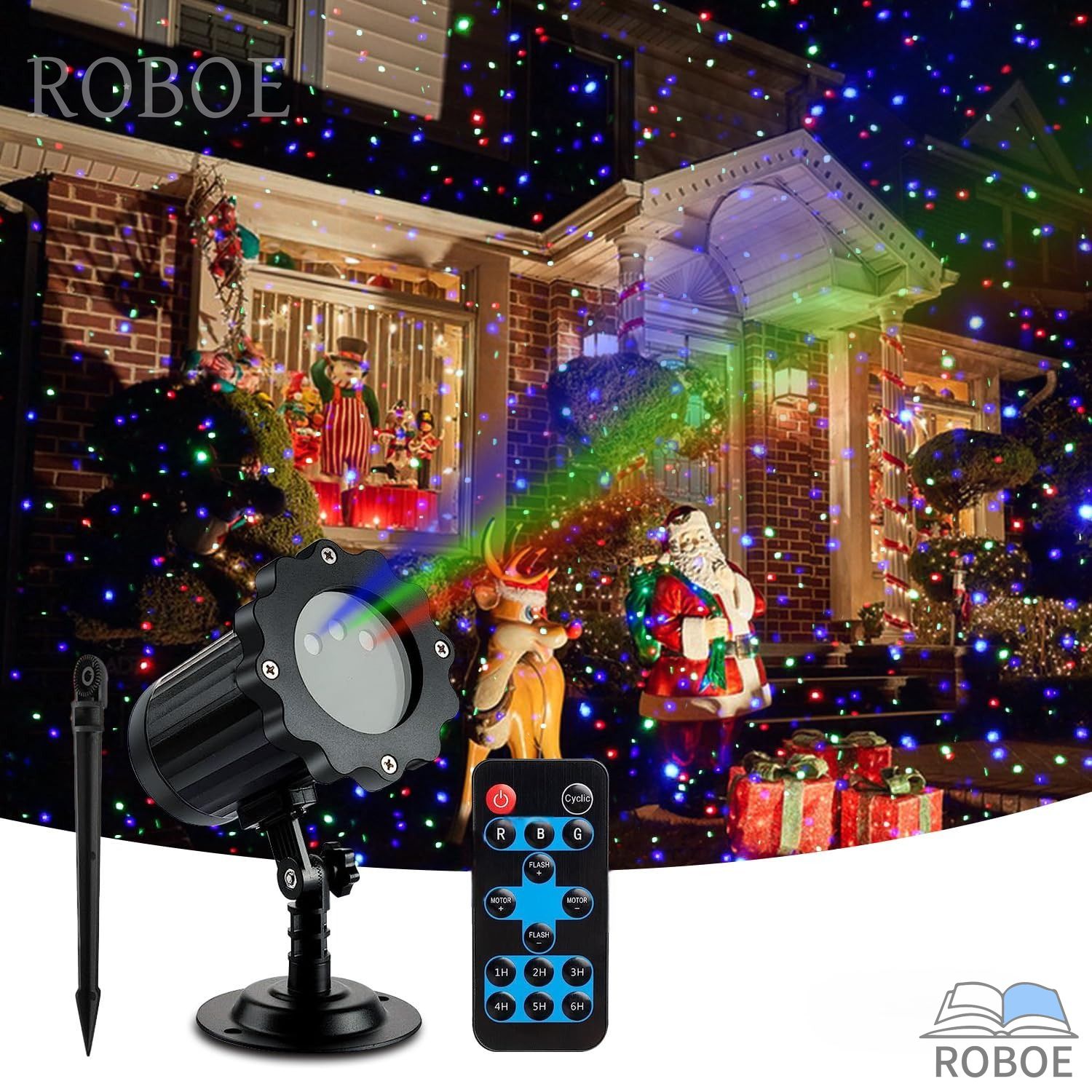 樂天商城 - LEDプロジェクターライト屋外、Rfリモコンとタイマー付き、防水、屋内屋外装飾、ホタル風景ライト、屋外地面杭付き、ホリデーパーティー