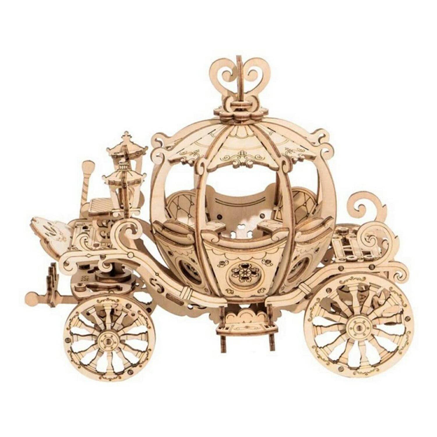 立体パズル 大人 子供 ウッドパズル Robotime 木組み パズル 大人 子供 3Dウッドパズル かぼちゃの馬車 対象年齢8+ 親子 DIY オルゴール 誕生日 プレゼント ギフト 説明書付き TG302