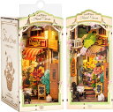 【全店5%OFFクーポン発行】ブックヌック キット 立体パズル ミニチュアハウス LED付き 3Dウッドパズル 本立て&本棚装飾 手作り木製クラフト 初心者&大人向け プレゼントに最適(ロマンティック ベニス)