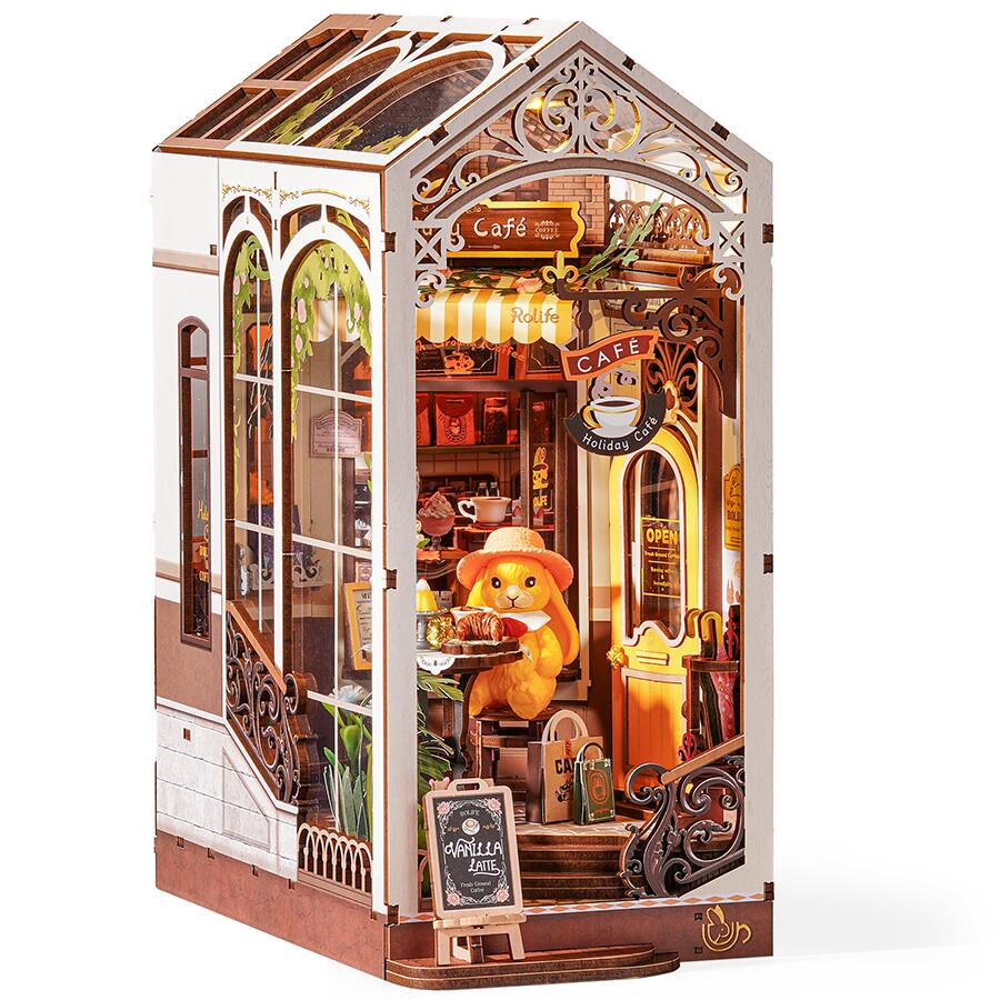 【550円OFF原価5500円】Rolife ブックヌック キット 立体パズル 3d ウッド パズル 和風 居酒屋 木製手作りキット ミニチュア ドールハウス ...